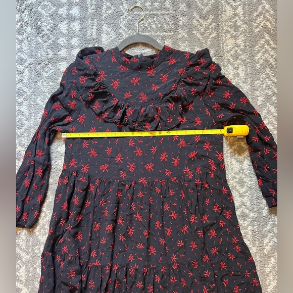 Zara Size M Black Ruffled Mini Dress (i108) - Picture 7 of 11